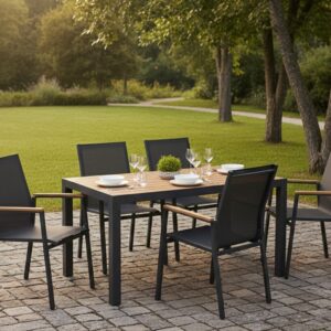 VALENCIA Table 160x90cm Farbe anthrazit