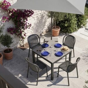 SILVERSTAR Table 90x90cm anthracite