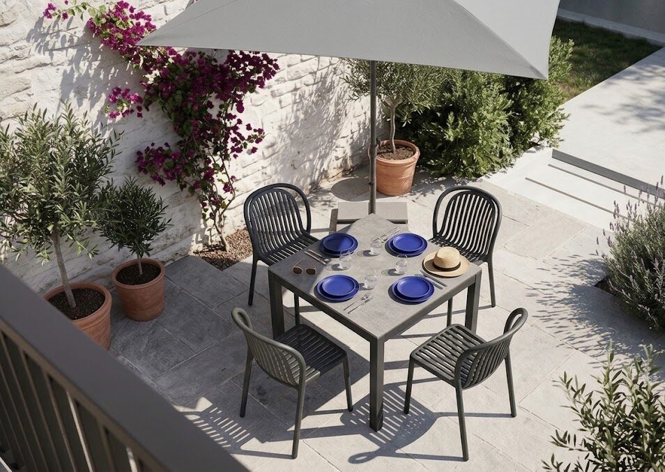 SILVERSTAR Table 90x90cm anthracite