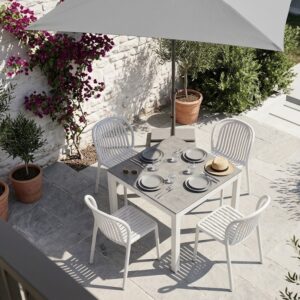 SILVERSTAR Table 90x90cm blanc