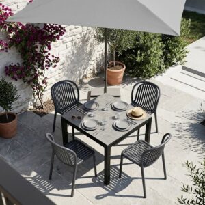 SILVERSTAR Tisch 90x90cm graphit/smoky