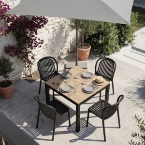 SILVERSTAR Tisch 90x90cm weiβ/stone light