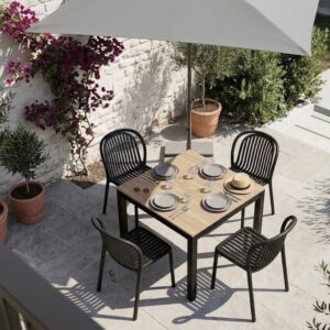 SILVERSTAR Table 90x90cm noir mat