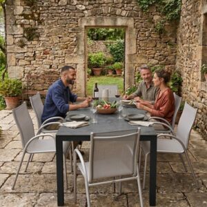 SILVERSTAR Ausziehtisch 160/210x90cm weiss/stone light