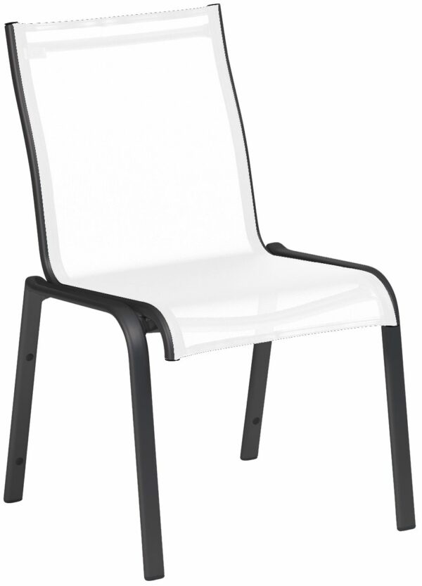 LUGANO Chaise carbone/blanc