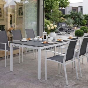 SILVERSTAR Tisch 200x100cm weiβ/zement