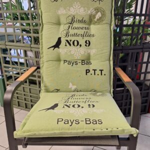 Coussin chaise motif vert